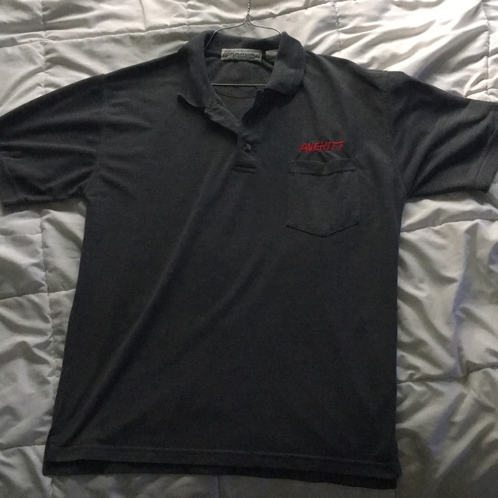 Gray collared shirt